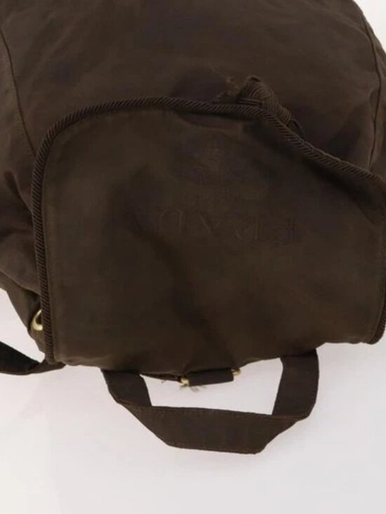 PRADA Backpack Nylon Brown Gold Auth bs33338 main image 9